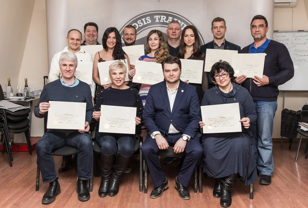 Graduates completing an in-person training course