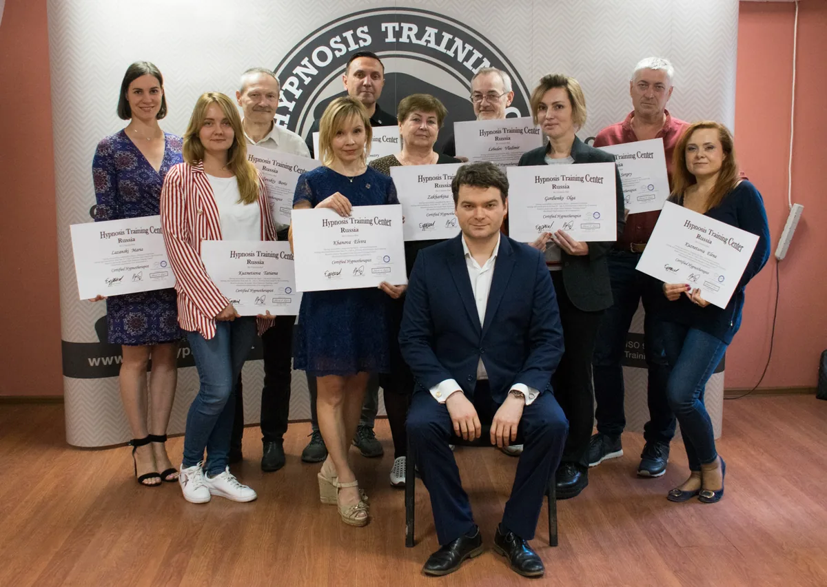 Graduate group after completing an in-person course